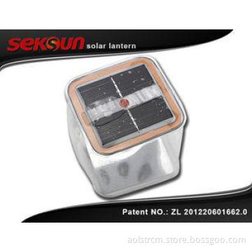 Square hanging LED Solar Lantern , Low / Bright / Strobe so